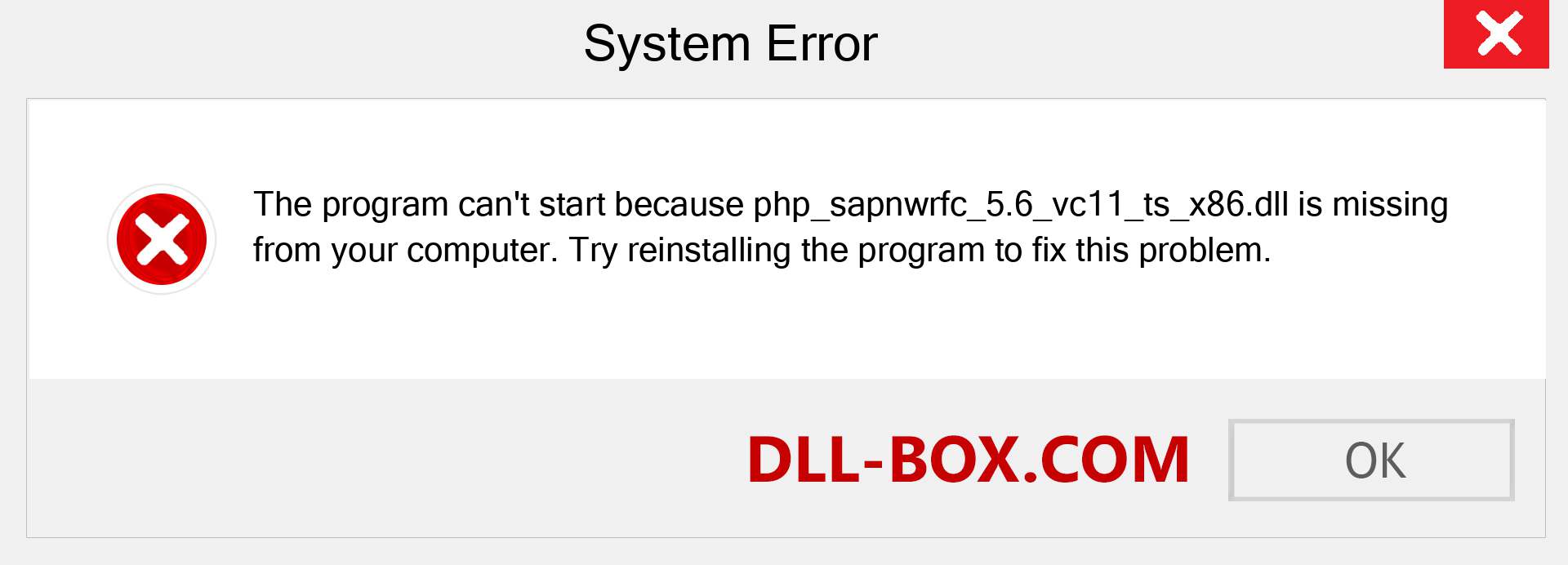  php_sapnwrfc_5.6_vc11_ts_x86.dll file is missing?. Download for Windows 7, 8, 10 - Fix  php_sapnwrfc_5.6_vc11_ts_x86 dll Missing Error on Windows, photos, images
